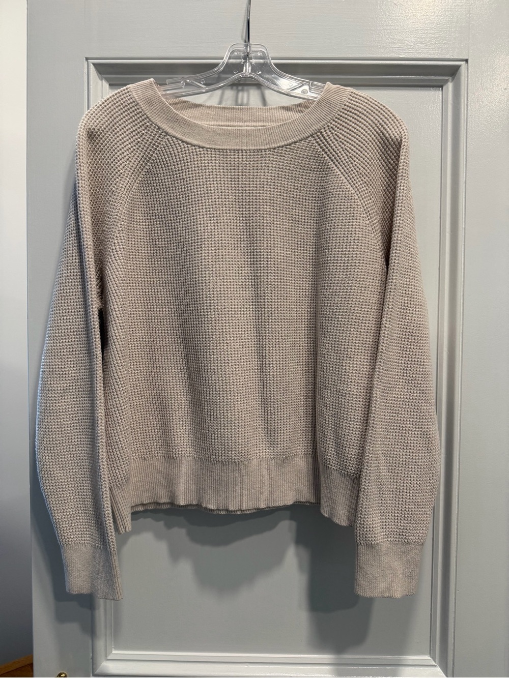 Treasure & Bond 100% Cotton Lightweight Waffle Knit Sweater - Cream - Large